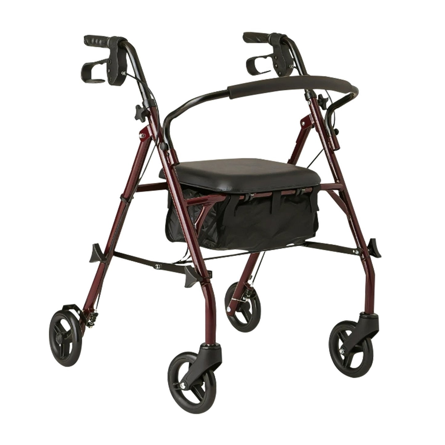 NNEDPE Foldable Steel Frame Rollator 4-Wheel Walker