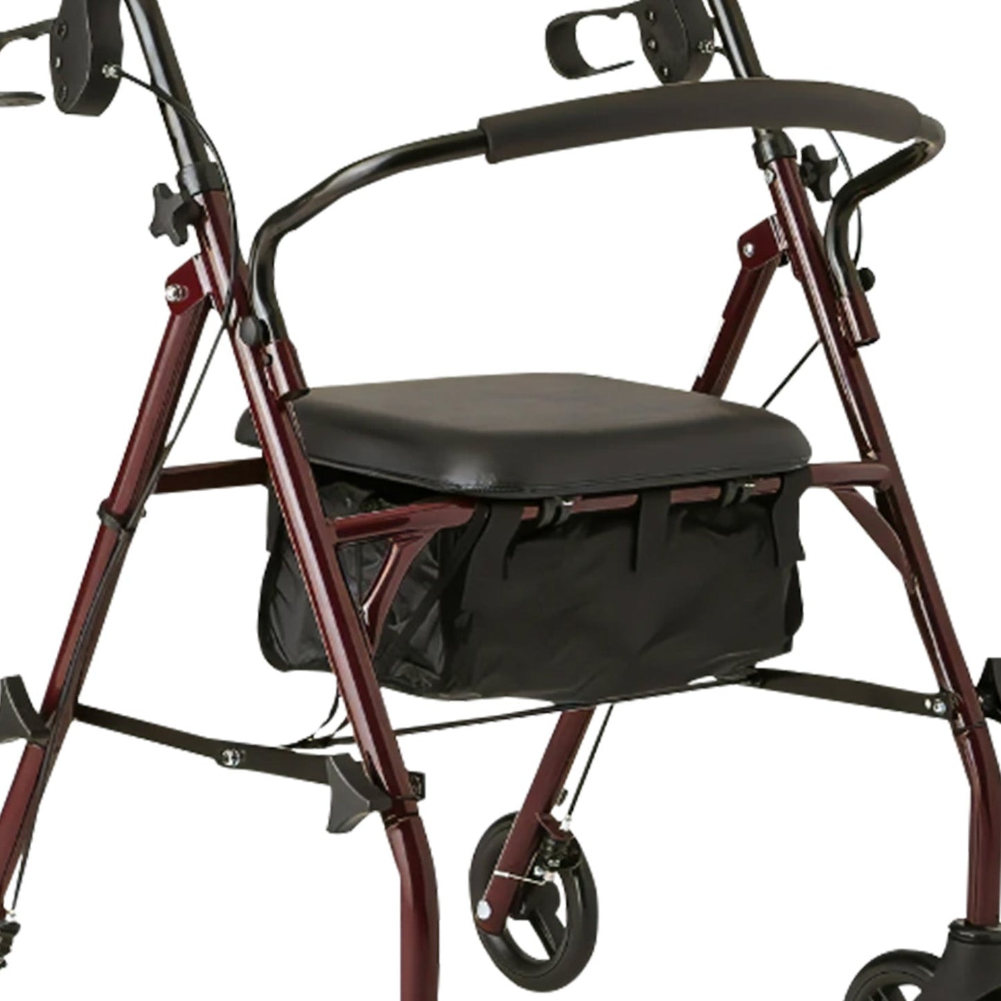 NNEDPE Foldable Steel Frame Rollator 4-Wheel Walker