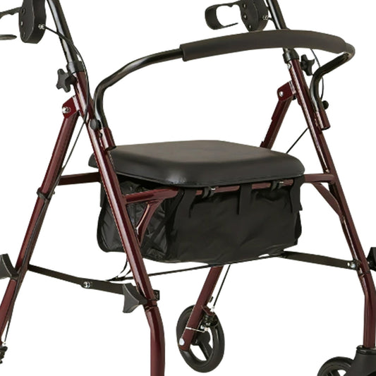 NNEDPE Foldable Steel Frame Rollator 4-Wheel Walker